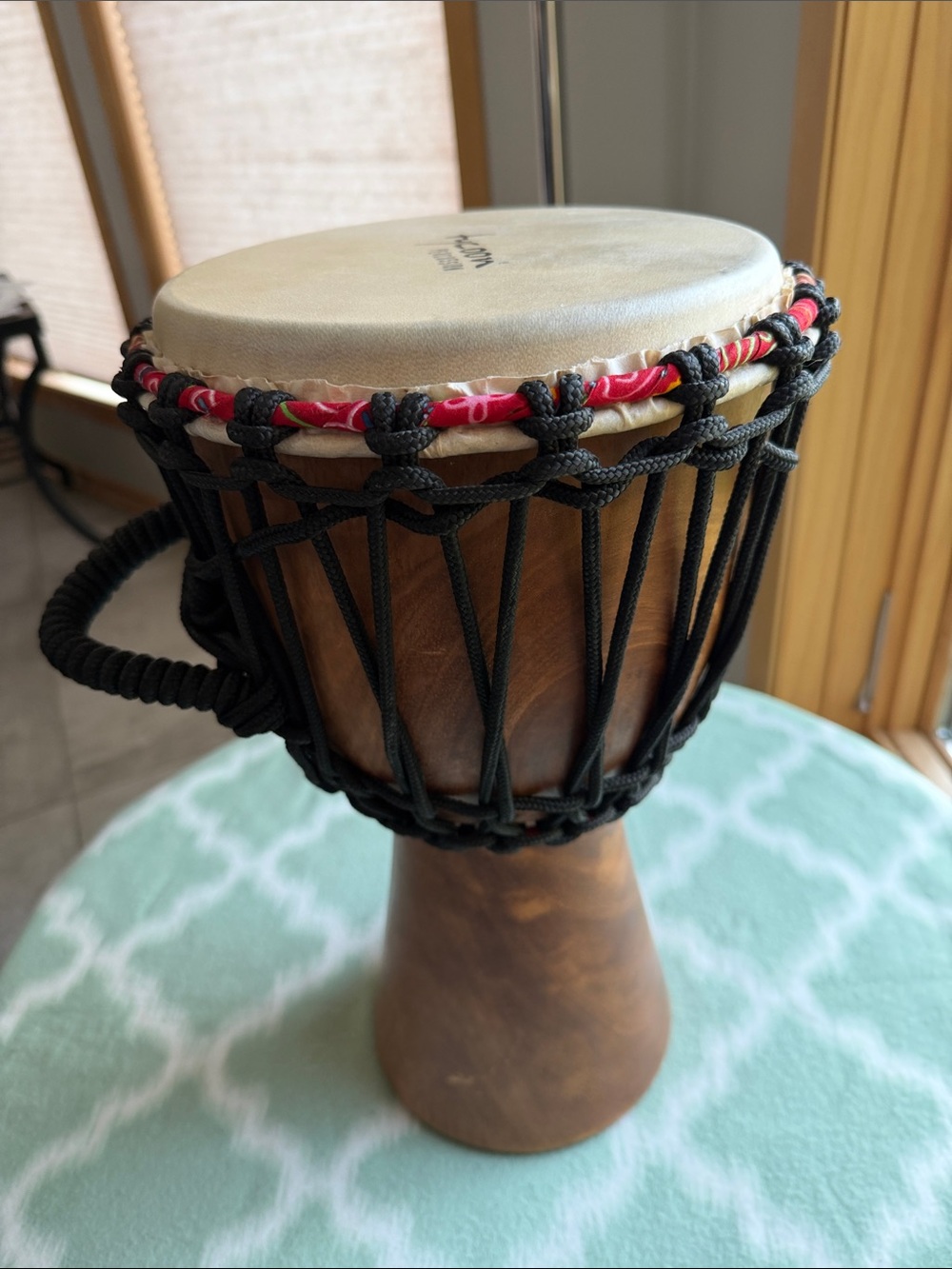 Tycoon Percussion 8" Rope-Tuned Wood Djembe Hand Drum – Natural Brown